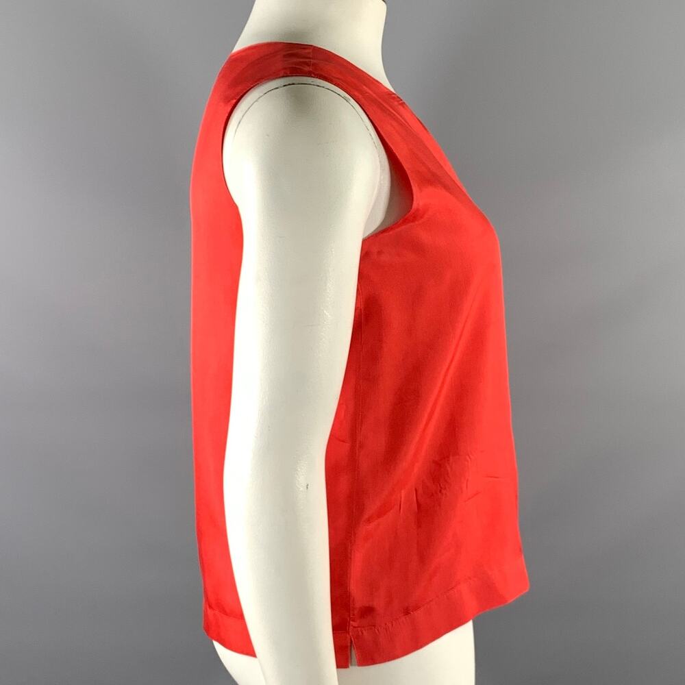 HERMES Size 8 Red Silk Tank Casual Top - Picture 2 of 5